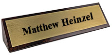 2" x 10" Brown Marble Desk Wedge Name Plate