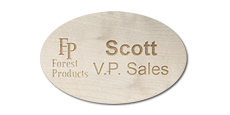 Oval Wooden Name Tags 