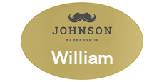 Oval Color Printed Name Tag with Logo