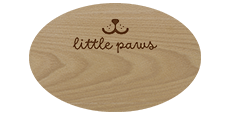 Oval Blank Wooden Name Tag with Engraved Logo
