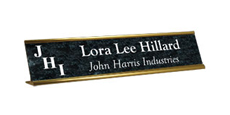 2" x 10" Traditional Metal Frame Desk Name Plate with Logo