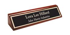2" x 10" Rosewood Desk Wedge Name Plate
