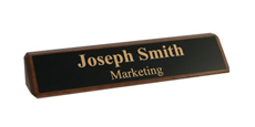 2" x 10" Walnut Desk Wedge Name Plate