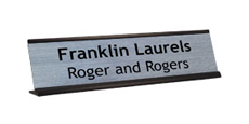 2" x 8" Traditional Metal Frame Desk Name Plate