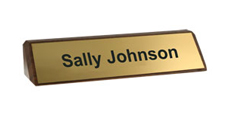 2" x 8" Walnut Desk Wedge Name Plate