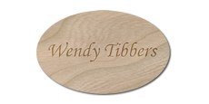 Oval Wooden Name Tags
